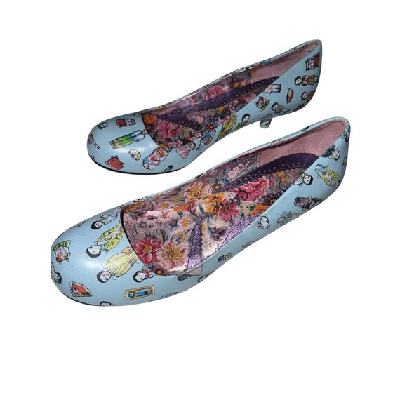 Women's Irregular Choice Blue Little People Kitten Heels Size 41 - Picture 2 of 9